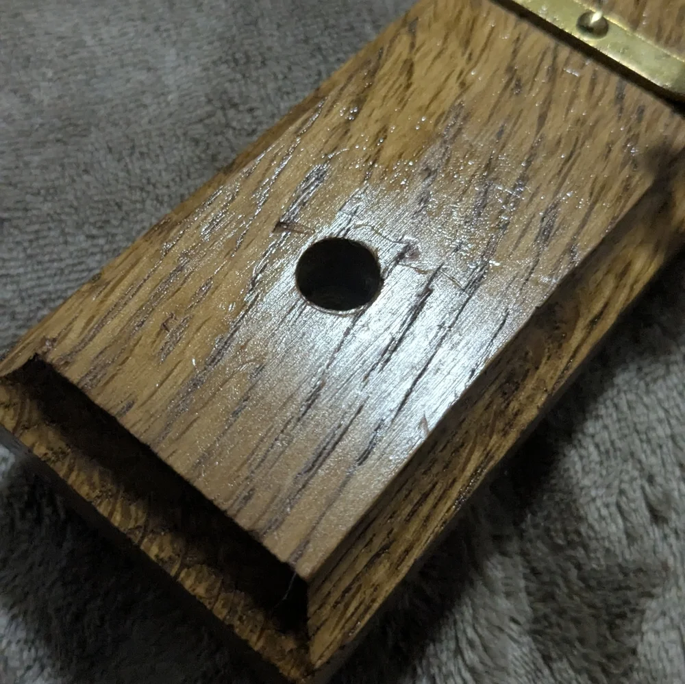 Vintage Wooden Tie Rack wood Pegs & Brass Hooks Jewelry Display